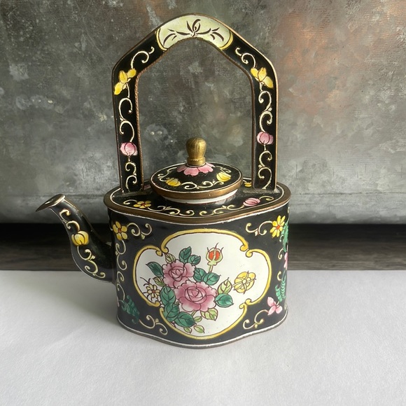 kelvin chen Art Kelvin Chen Enamel And Copper Mini Teapot Poshmark
